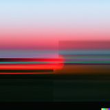 a glitched sunset through the machine's eyes